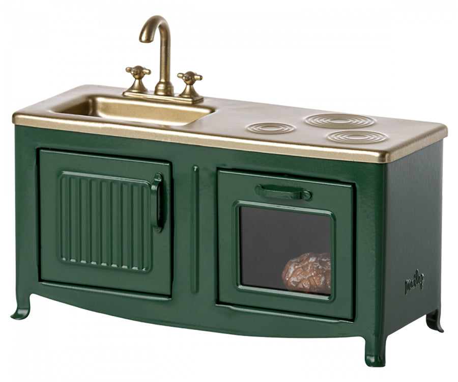 Maileg – Kitchen for mice, dark green metal kitchen for mice