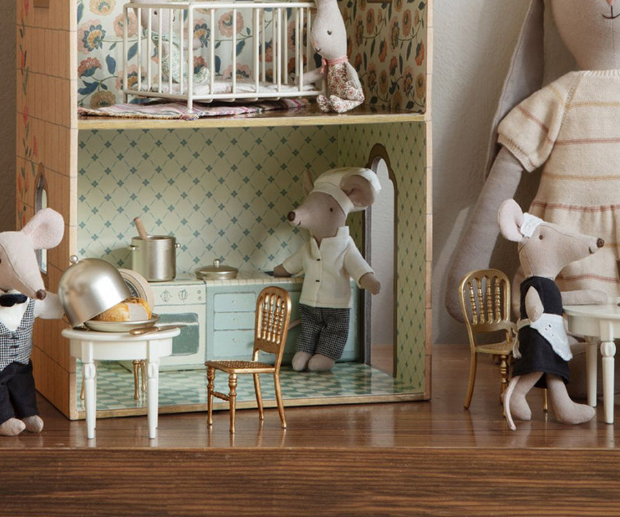 Maileg – Chair in gold, gold chair for mouse for dollhouse