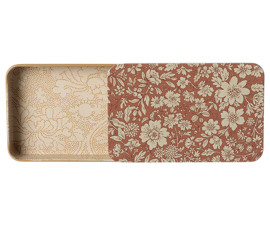 Maileg – Liten ask i metall med blommor, Blossom Heather, förvaring