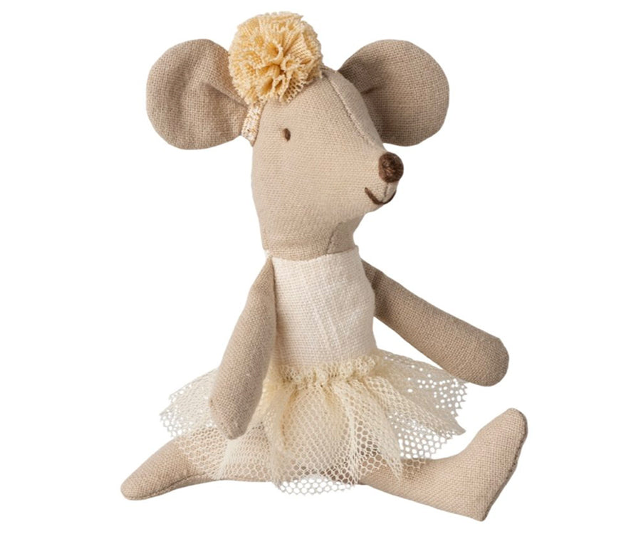 Maileg – Lillasyster ballerina, syster mus, dansmus vit / off-white med tyllkjol
