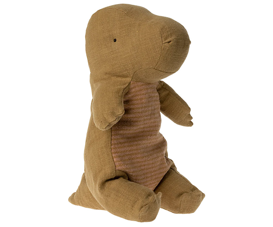 Maileg – Gantosaurus i ägg, medium, dinosaurie i mörk ockra med rosa ägg