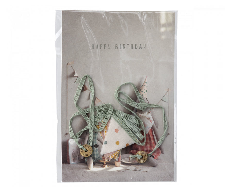 Maileg – Girlanger i mini, miniatyr multifärgade vimplar i tyg