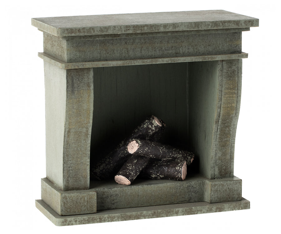 Maileg – Öppen spis med ljus, kamin vintage, större modell / mini