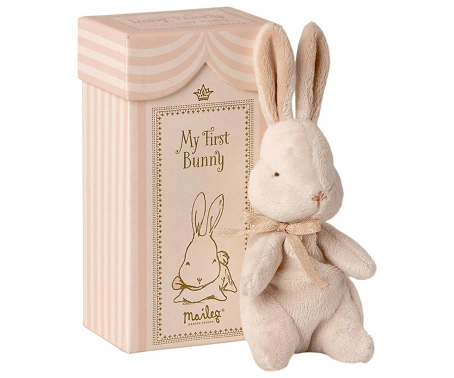 Maileg – Rabbit in nice box, My first bunny stuffed animal, pink