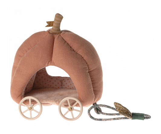 Maileg – Pumpavagn, vagn för möss, rosa pumpa med hjul och snöre, FÖRBESTÄLLNING