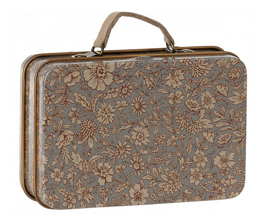 Maileg – Liten väska med handtag, blommig resväska Blossom Grey