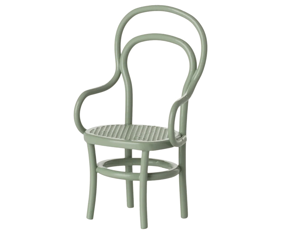 Maileg – Stol i metall för möss, vintage caféstol för möss i mint / grön