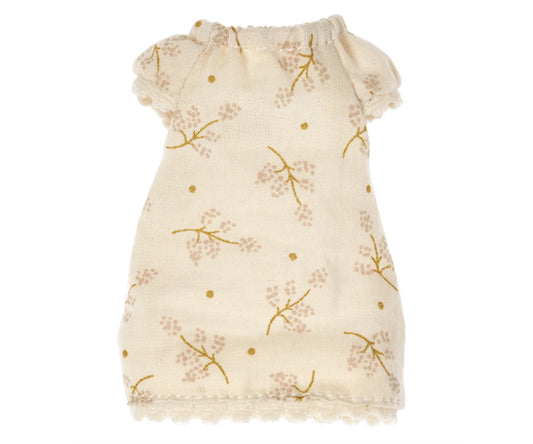 Maileg – Nattlinne rosa med blommor, storasyster mus