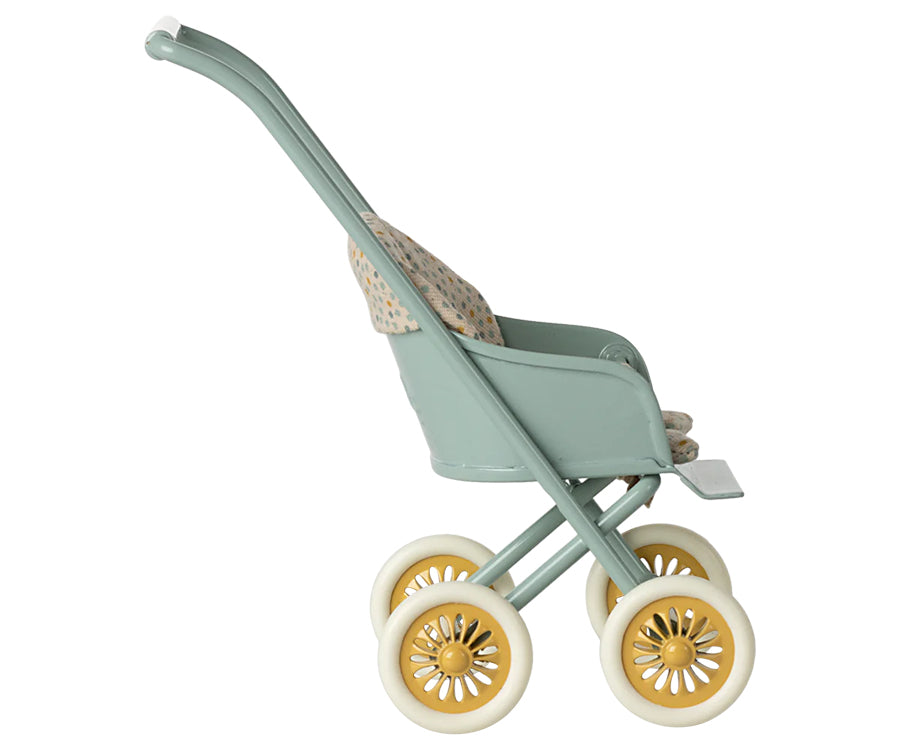 Maileg – Vagn micro, sulky för små kaniner, Babyvagn i grönt