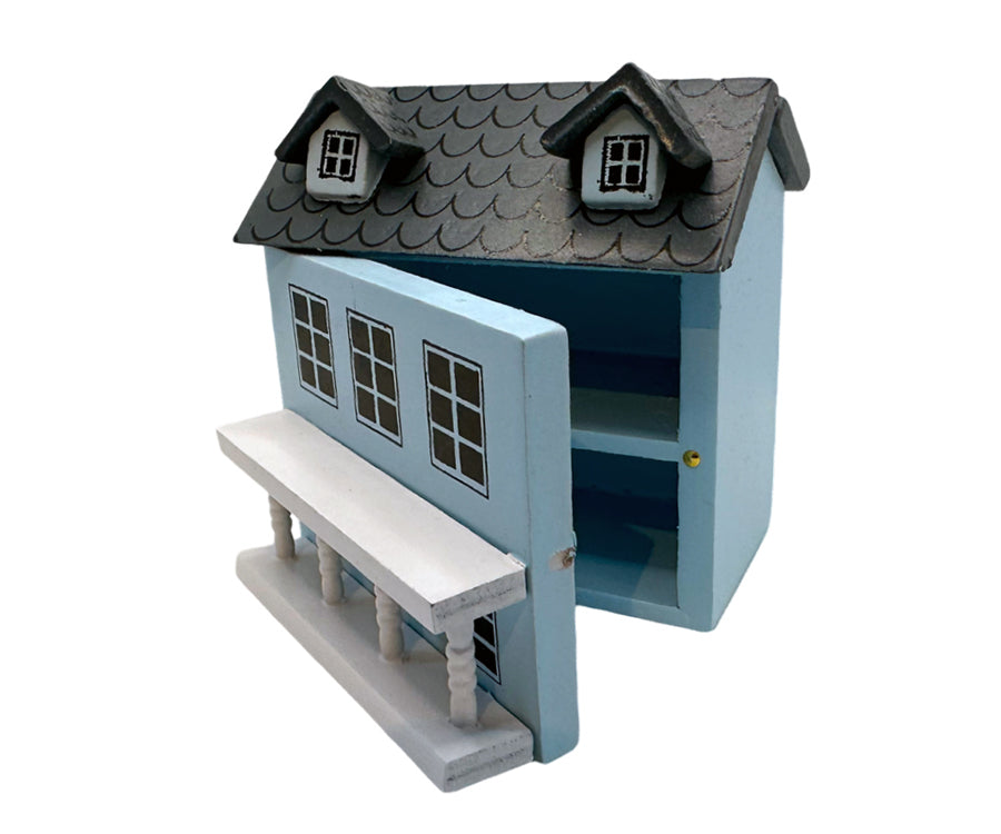 Miniatyr – Dockhus blå, leksak för dockor och dockskåp