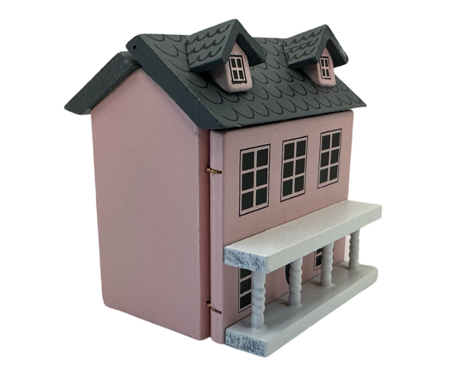 Miniatyr – Dockhus i rosa, leksak för dockor och dockskåp