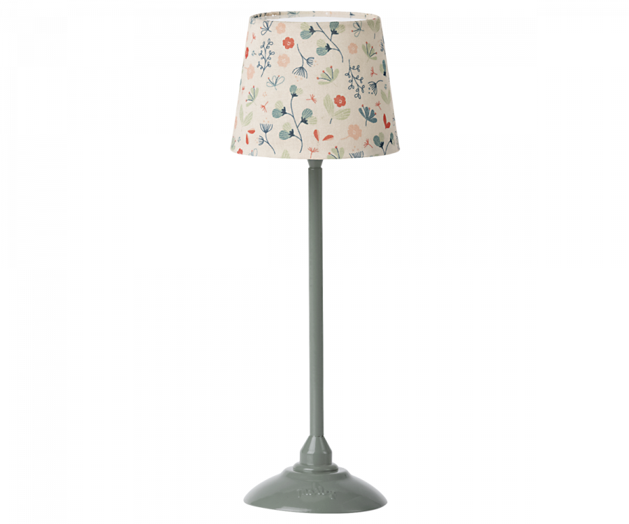 Maileg – Lampa mint större, miniatyr golvlampa mintgrön till dockhus