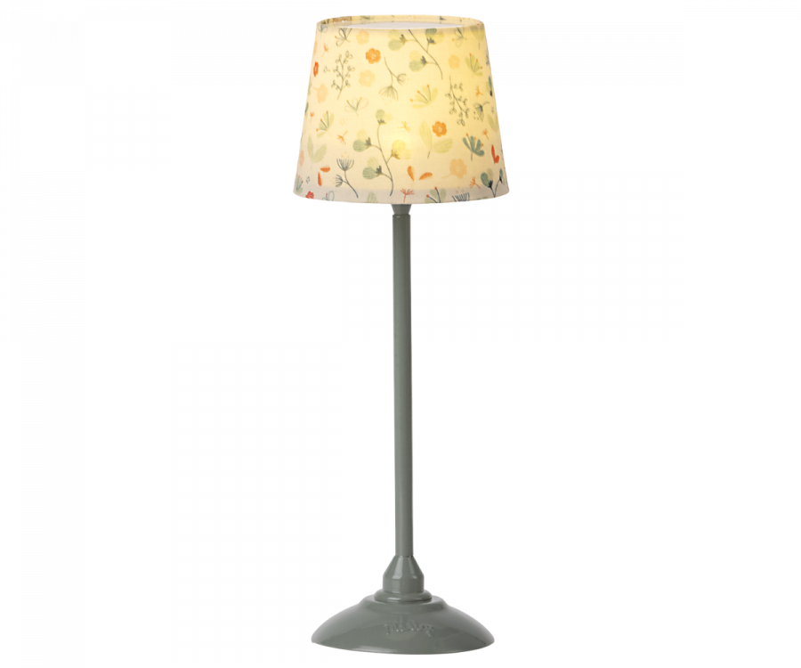 Maileg – Lampa mint större, miniatyr golvlampa mintgrön till dockhus