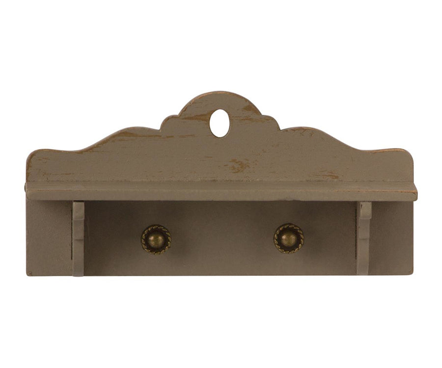 Maileg – Miniature wooden dollhouse shelf, gray