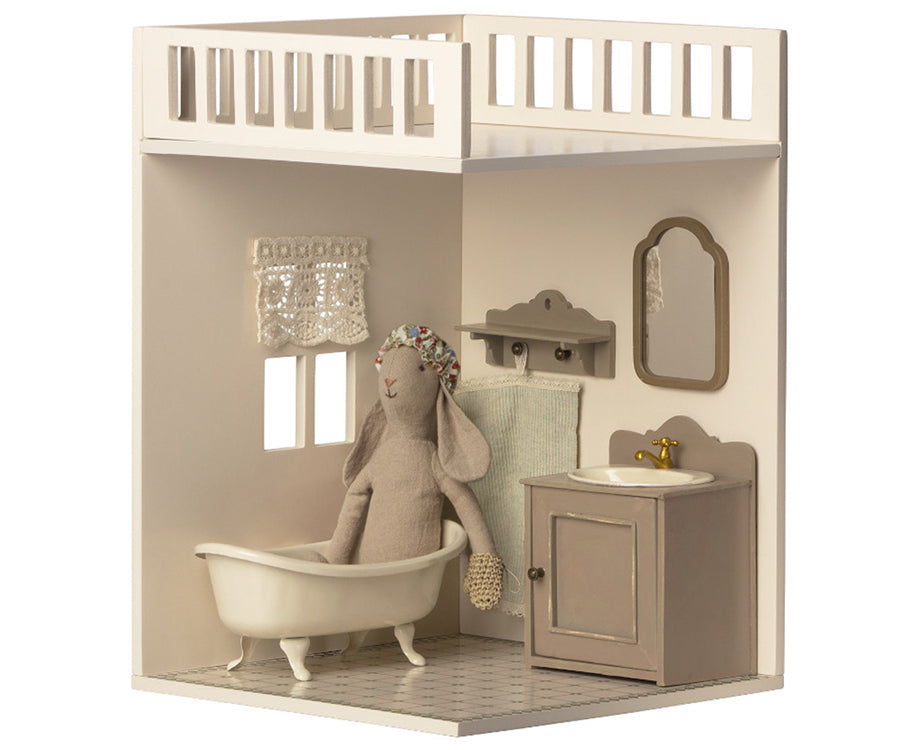 Maileg – Miniature wooden dollhouse shelf, gray