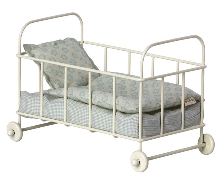 Maileg – Crib in metal miniature, micro blue
