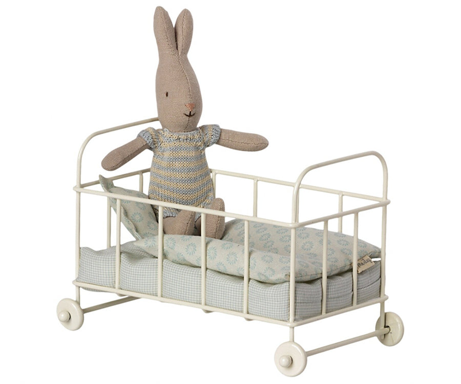 Maileg – Crib in metal miniature, micro blue