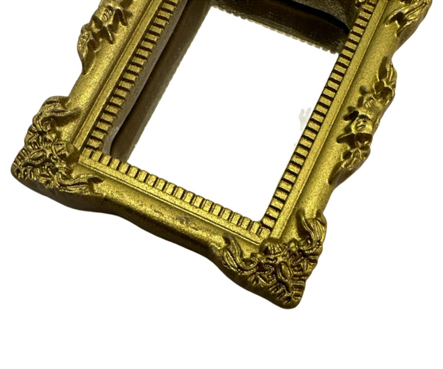 Miniatyr – Liten vintage spegel guld, dekoration till dockhus