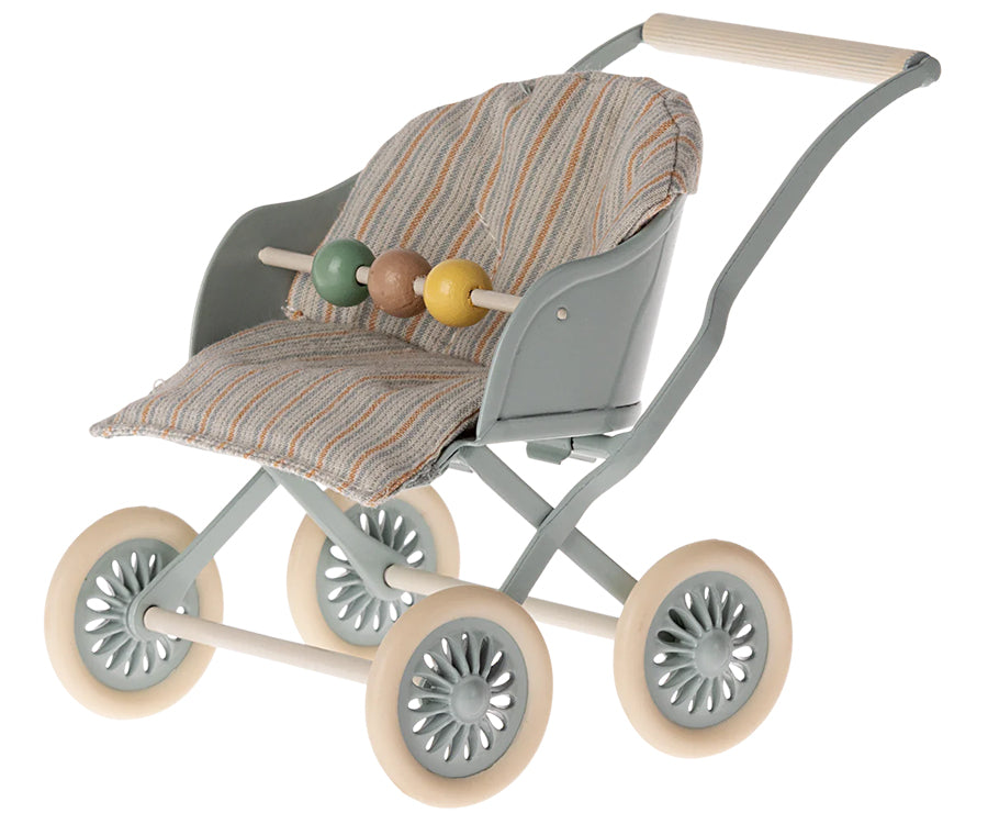 Maileg – Sittvagn för baby möss, vagn i mint för mus