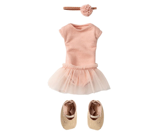 Maileg – Ballerina kläder rosa och ballerinaskor i storlek 2 till kanin, ballerinaklänning rosa i tyll, hårband, skor och klänning, FÖRBESTÄLLNING