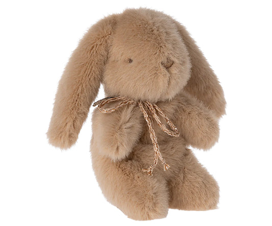 Maileg – Liten kanin plysch cream, gosedjur mini, bunny brun med rosett