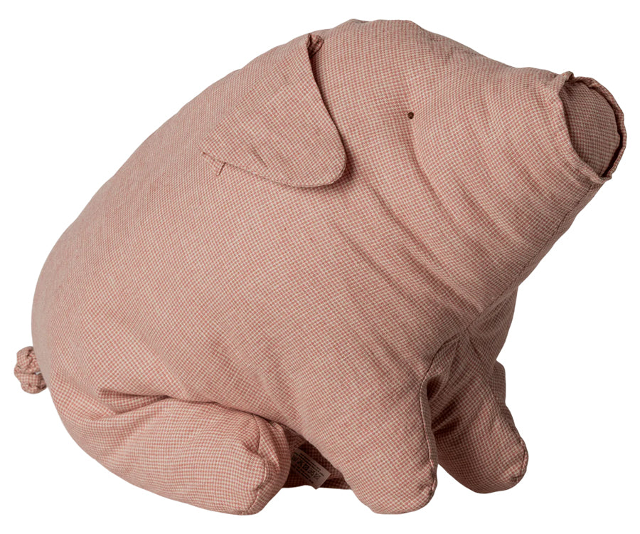 Maileg – Gris bamse gosedjur rosa / rutig, polly pork large