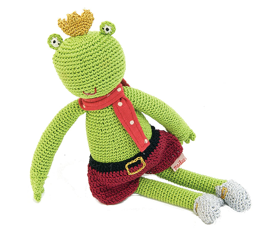 Maileg – Virkad groda från kollektion 2010, prinsessan på ärten, grodprinsen