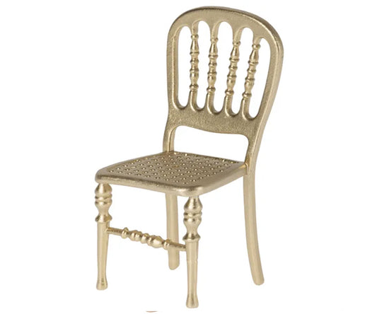 Maileg – Chair in gold, gold chair for mouse for dollhouse