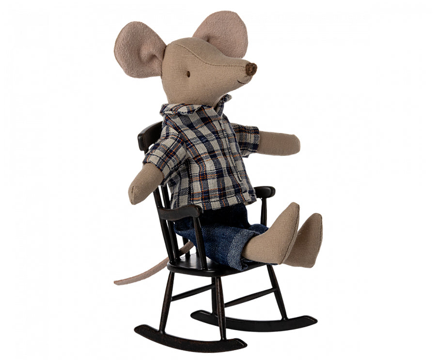 Maileg – Svart gungstol för möss, stol i miniatyr till mus