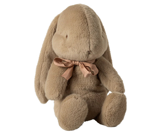 Maileg – Kanin i plysch dusty brown, brun med rosett i storlek medium