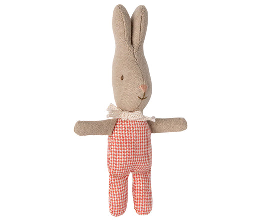 Maileg – Kanin baby My, Kaninflicka röd och vit rutig med vit rosett