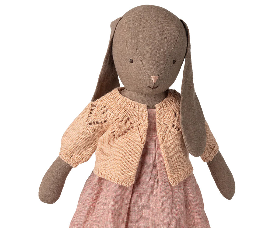 Maileg – Kofta till kanin flicka i storlek 4, söt rosa stickad kofta till bunny size 4