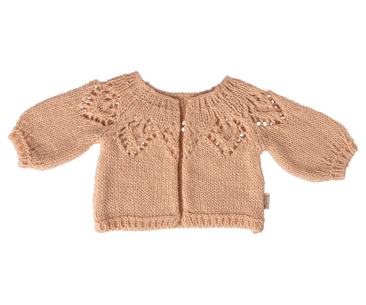 Maileg – Kofta till kanin flicka i storlek 4, söt rosa stickad kofta till bunny size 4