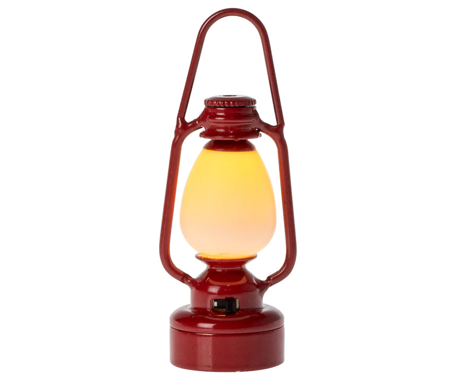 Maileg – Röd lykta vintage, miniatyr lampa, campinglampa/lantern