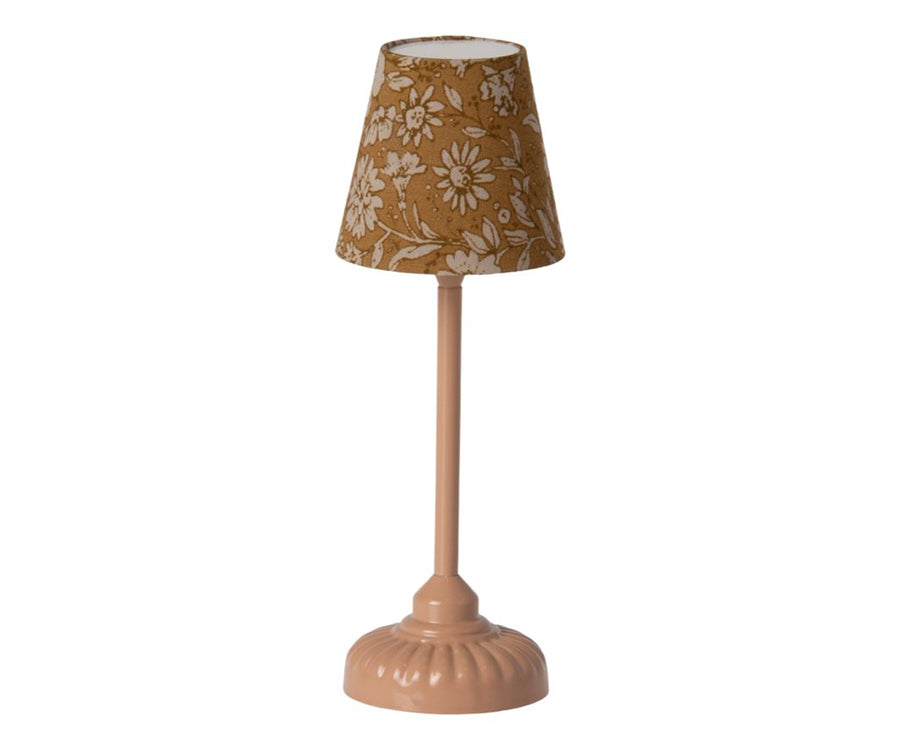 Maileg – Liten lampa miniatyr, golvlampa till dockhus för möss, dark powder