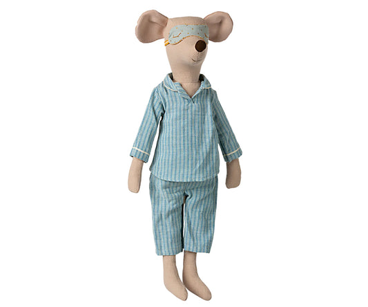 Maileg – Maxi mus pojke med pyjamas och ögonbindel, storlek maxi pojke
