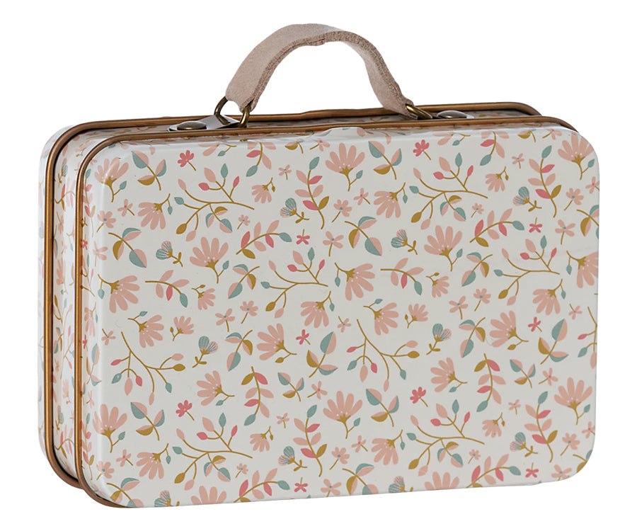 Maileg – Liten väska med handtag, resväska rosa blommig, Merle