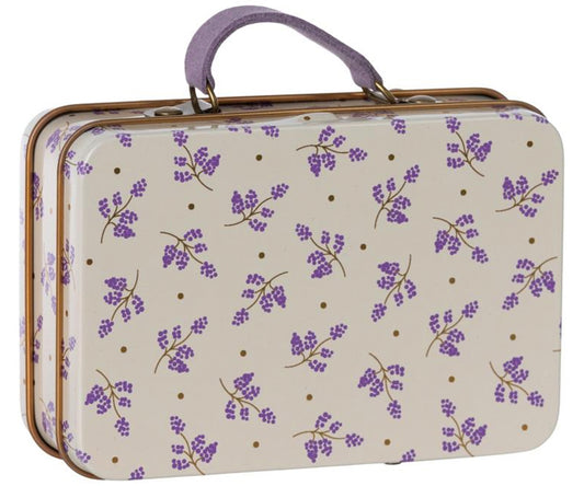 Maileg – Liten väska med handtag, resväska blommig, Madelaine lavendel