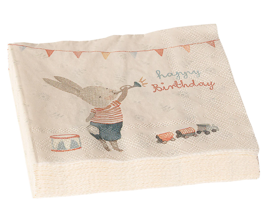 Maileg – Servetter "Happy day" för barnkalas, födelsedag Happy Birthday, 16 st papperservetter