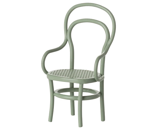Maileg – Stol i metall för möss, vintage caféstol för möss i mint / grön