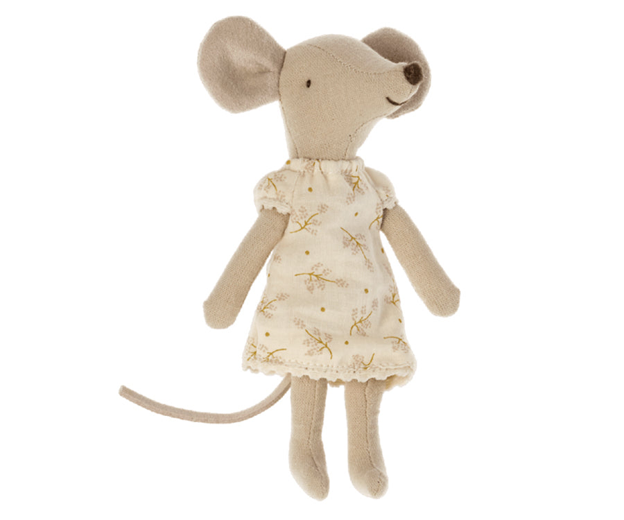 Maileg – Nattlinne rosa med blommor, storasyster mus