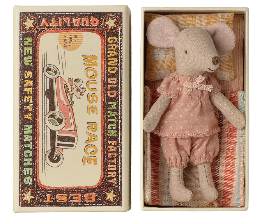 Maileg - Big sister mouse in matchbox with nightgown