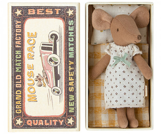 Maileg - Big sister mouse in matchbox with nightgown