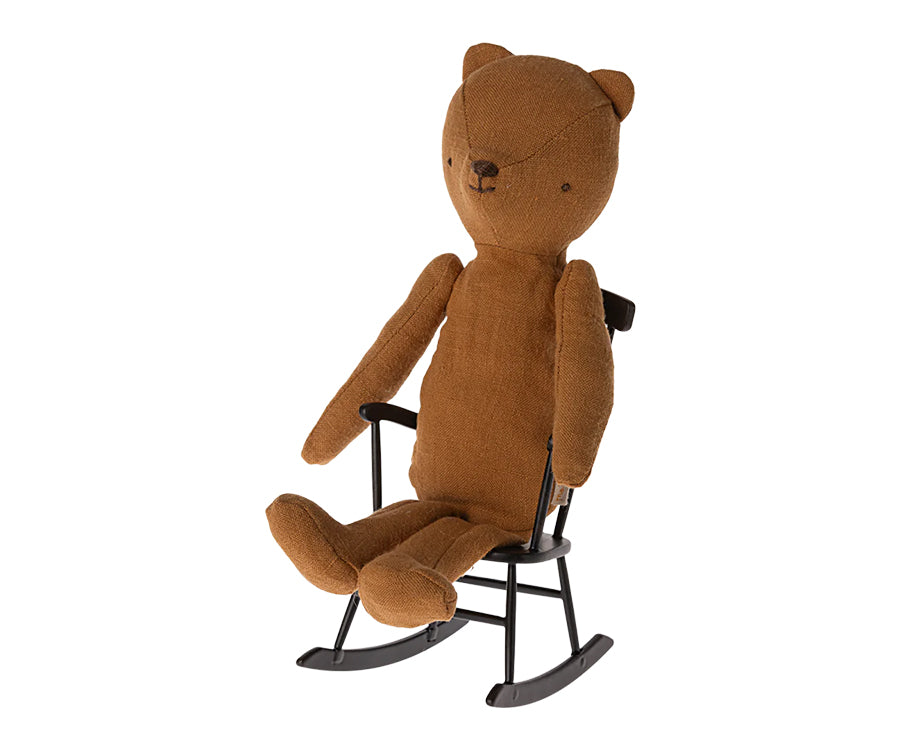 Maileg – Gungstol mini, Anthracite stol i metall för kanin och teddy
