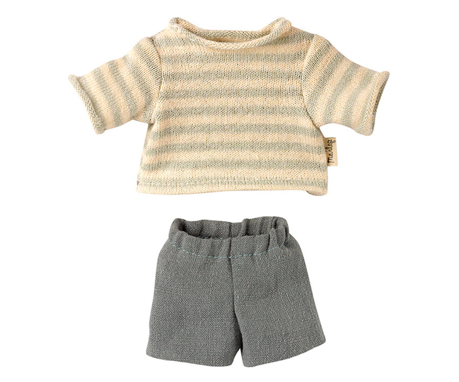 Maileg – T-shirt och shorts till teddy junior, kläder för björn nalle