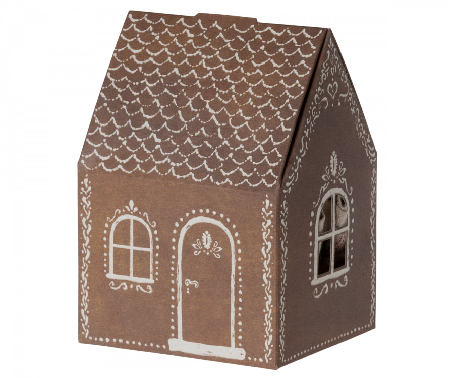 Maileg – Tomtemus med säck och litet pepparkakshus, santa mouse / jul mus