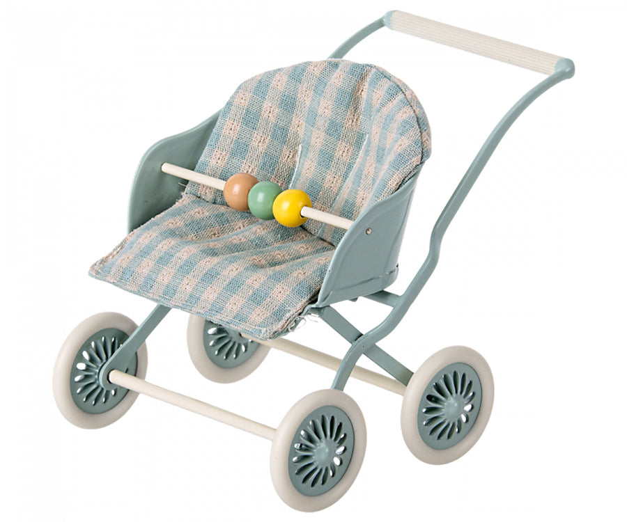 Maileg – Sittvagn för baby möss, vagn i mint för mus