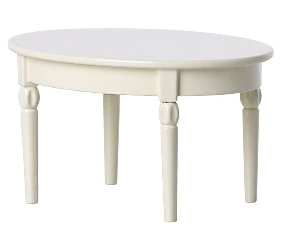 Maileg – Stort vitt matbord, bord i metall till möss, middagsbord