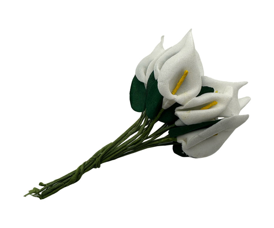 Miniatyr – Blombukett med vita blommor, dekoration till dockhus