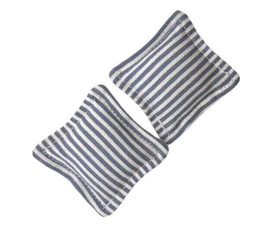 Miniature - Small Striped Pillows, White and Blue Pillow for Dollhouse, 2 pcs